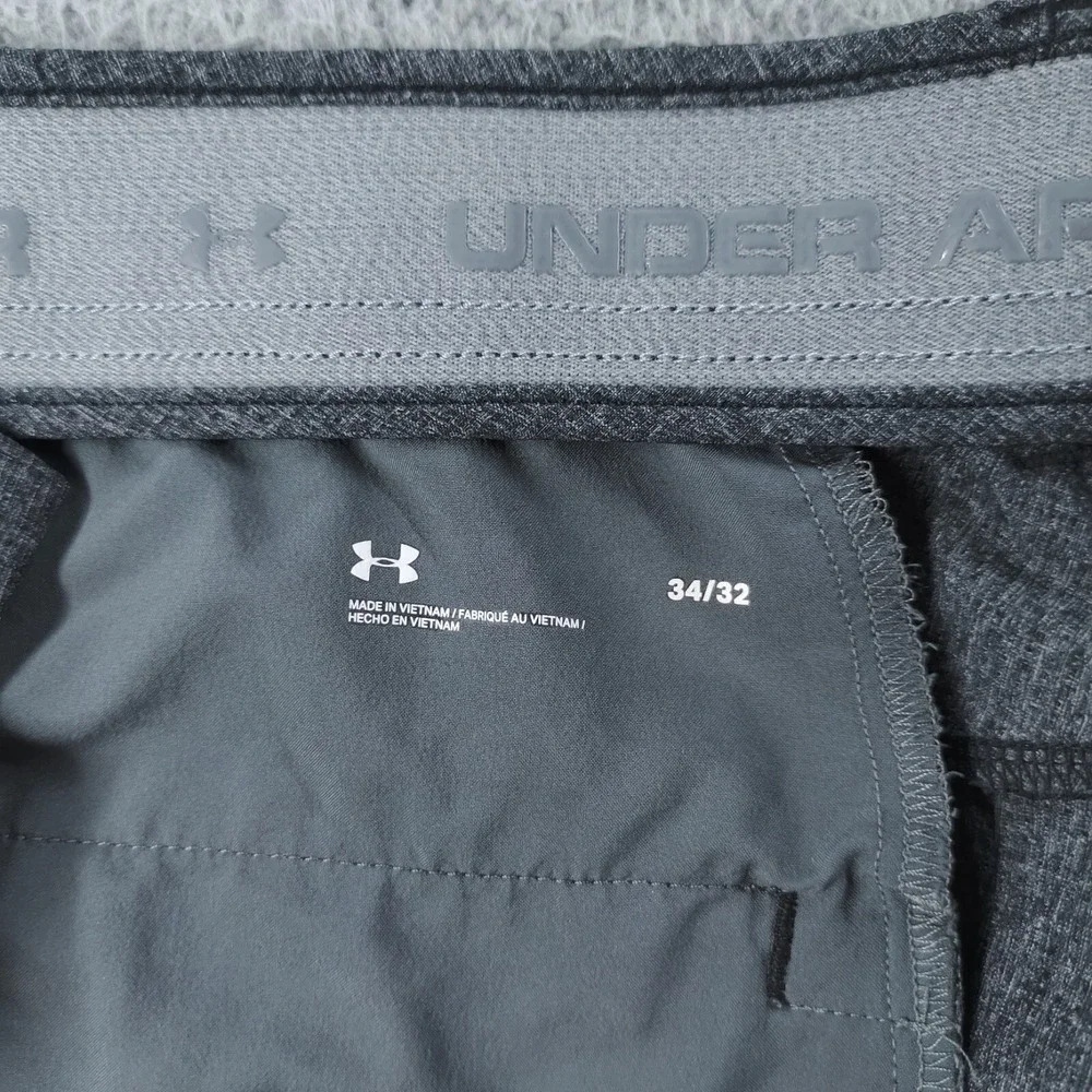Under armour Pants Mens 34x32 Gray Golf Straight Leg Flat Front Performance Read